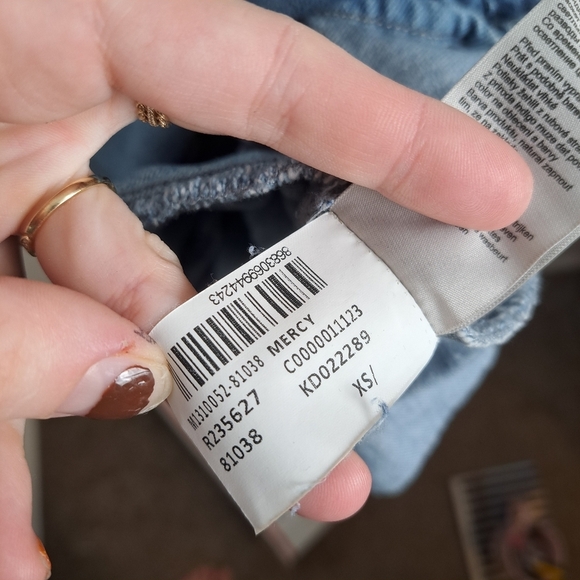 Mavi Medium Wash Denim Button Up Short Sleeve Mercy Shirt Mini Dress Size XS - Picture 10 of 11